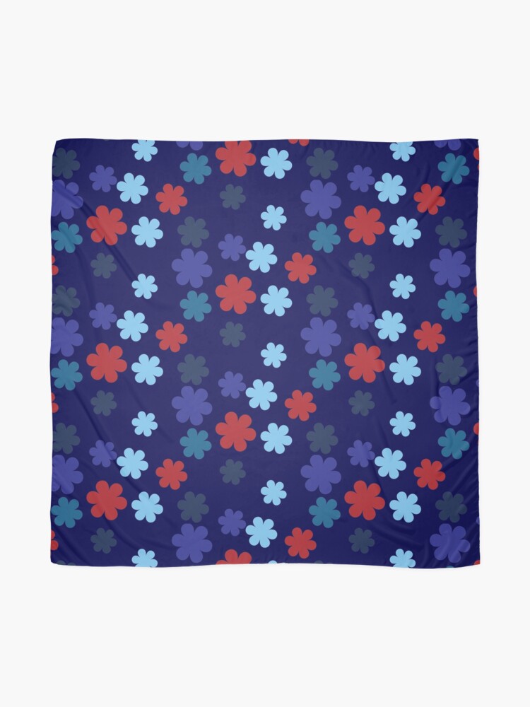 Alternate view of Navy Floral Polka Pattern Scarf