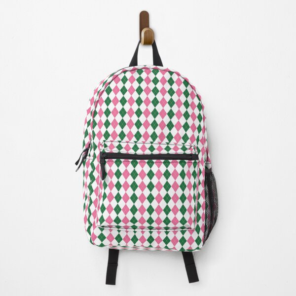 Item preview, Green Pink and White Argyle Pattern Diamond Checks designed and sold by SqueakyRicardo.