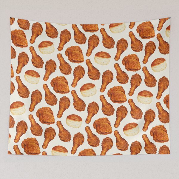 Item preview, Fried Chicken & Biscuit Pattern - White designed and sold by Kelly  Gilleran.