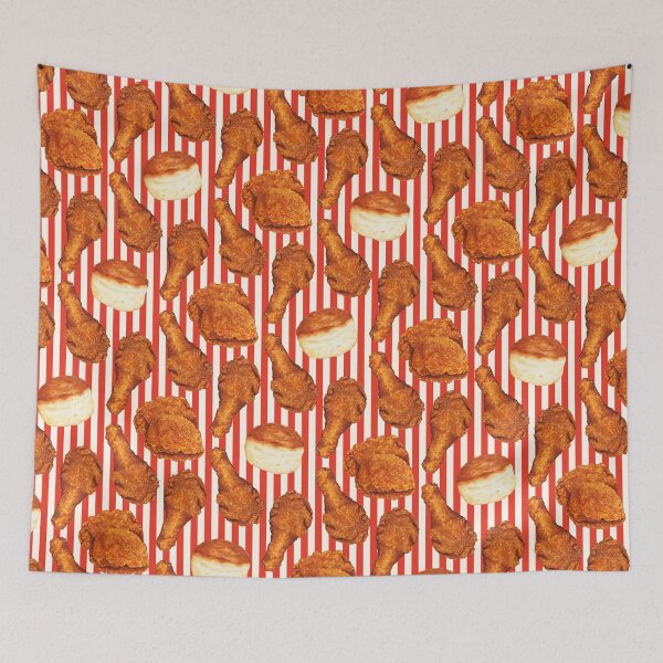 Item preview, Fried Chicken & Biscuit Pattern - Red & White Stripe designed and sold by Kelly  Gilleran.