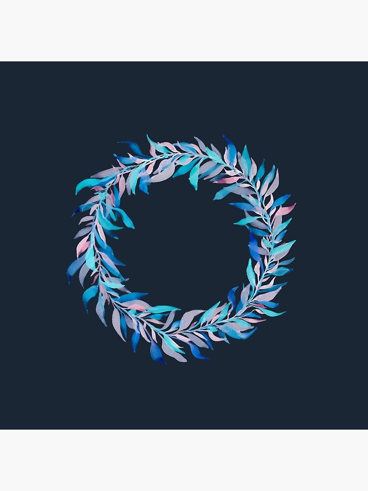 Disover Watercolour Wreath, Blue Pin Button