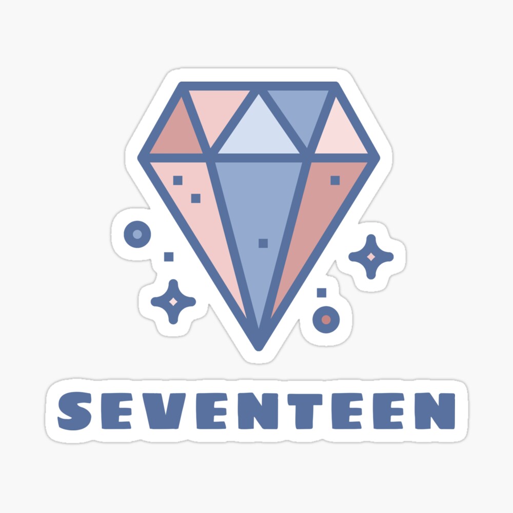 seventeen carat kpop diamond logo pink blue cool photographic print by sugarsaint redbubble