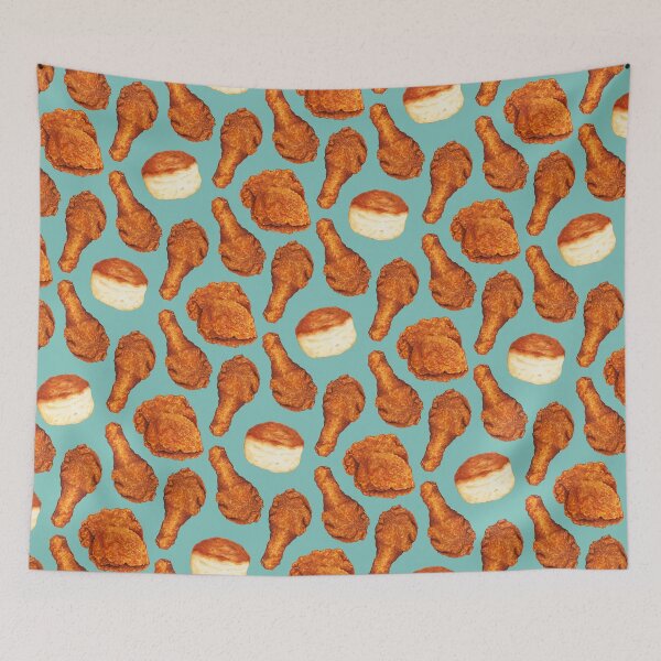 Item preview, Fried Chicken & Biscuit Pattern - Blue designed and sold by Kelly  Gilleran.