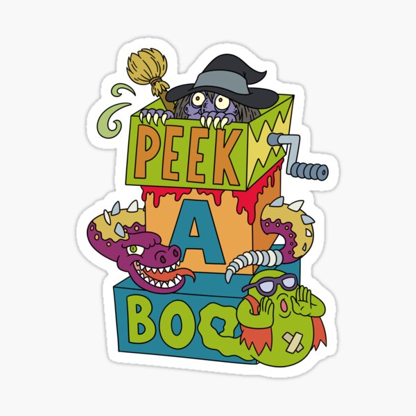 Peek-a-Boo Halloween Gift Sticker