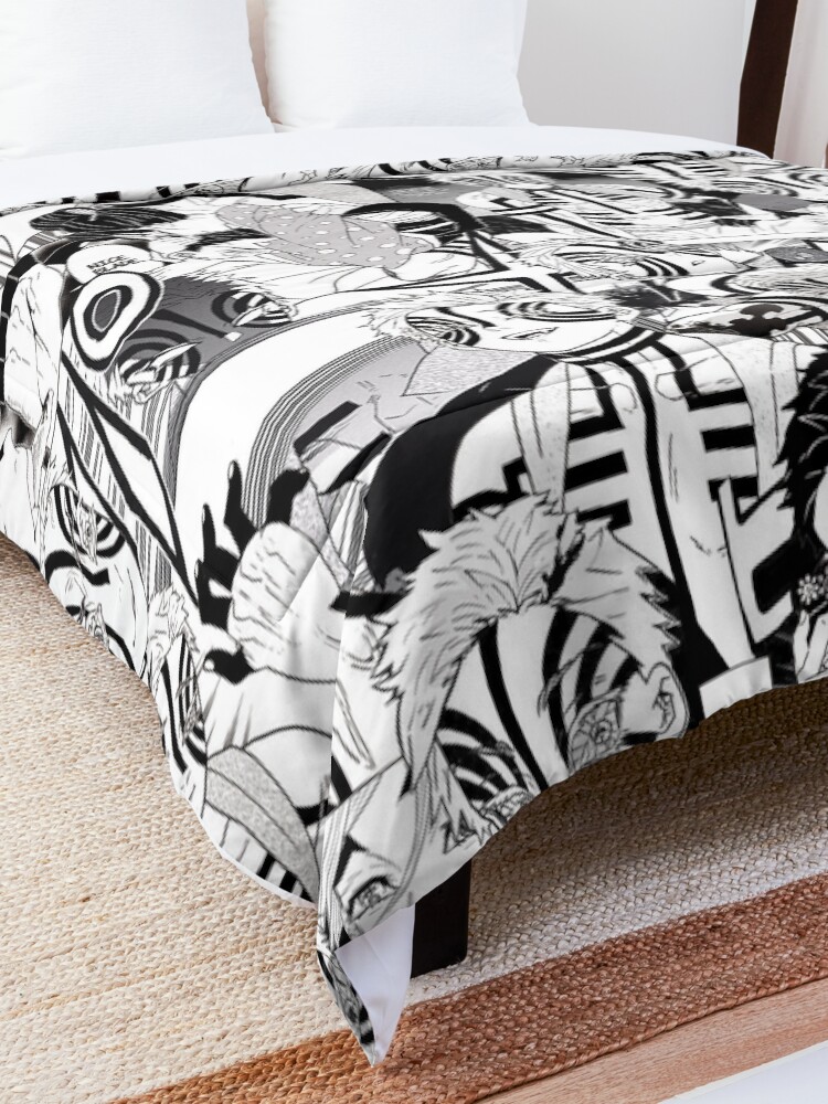 Alternate view of Akaza Demon Slayer KNY Collage Comforter