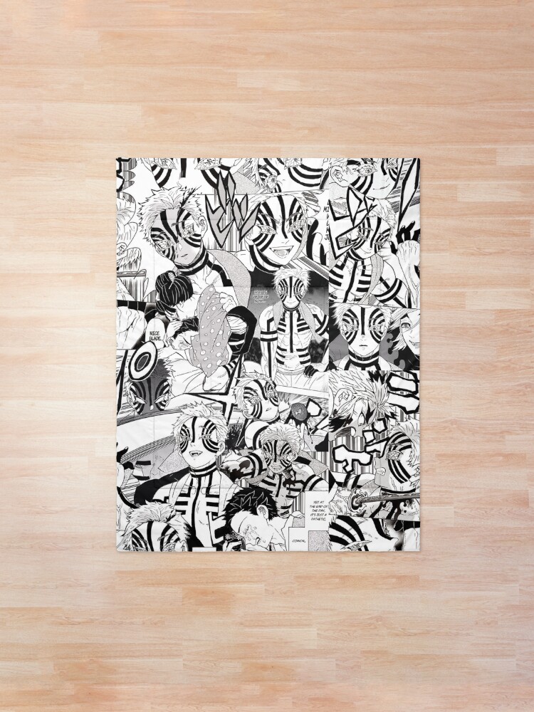 Alternate view of Akaza Demon Slayer KNY Collage Comforter