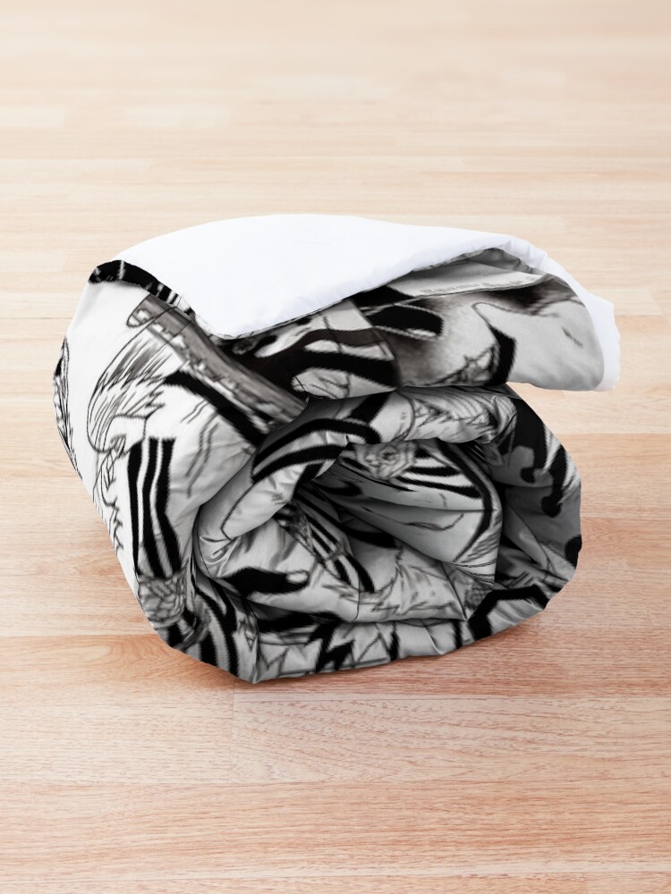 Alternate view of Akaza Demon Slayer KNY Collage Comforter