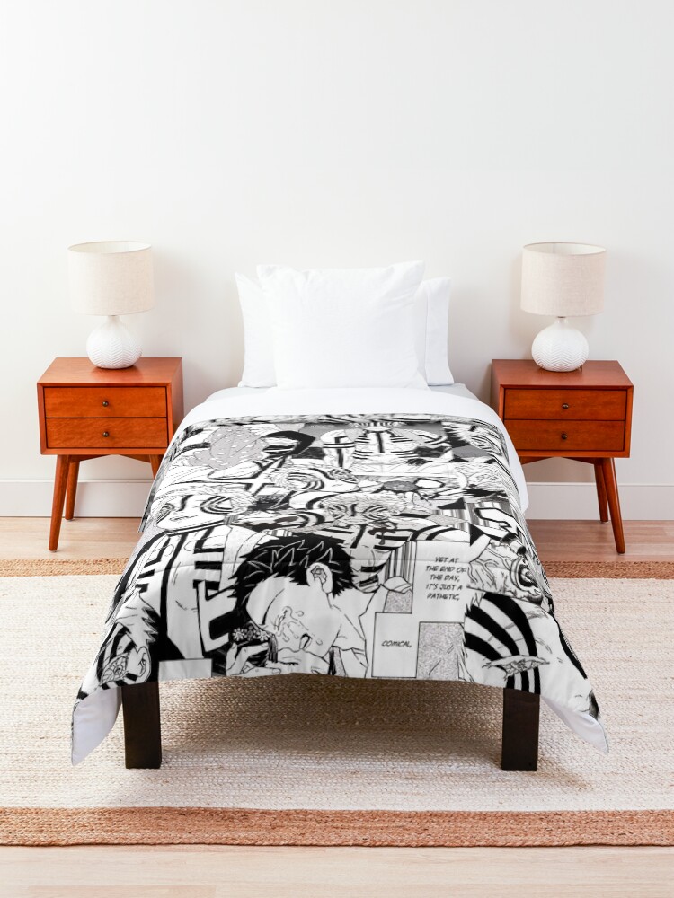 Alternate view of Akaza Demon Slayer KNY Collage Comforter
