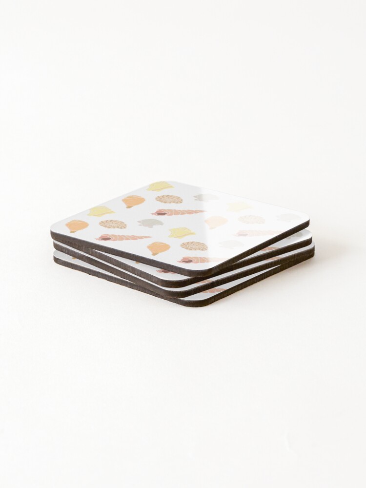 Thumbnail 4 of 5, Coasters (Set of 4), Shells Pattern designed and sold by reembakes.