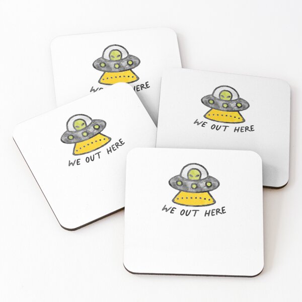 Item preview, We Out Here Aliens UFO Watercolor designed and sold by sharedipmemes.