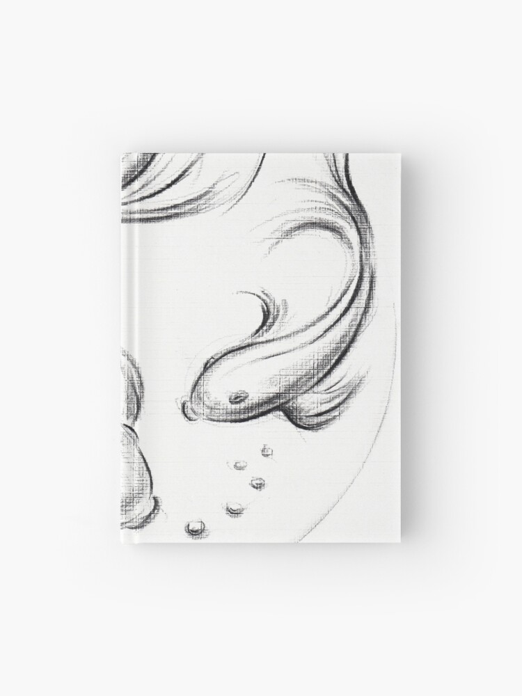 Cuaderno de tapa dura «Good Luck Koi - Koi Carboncillo Dibujo a lápiz» de tranquilwaters |