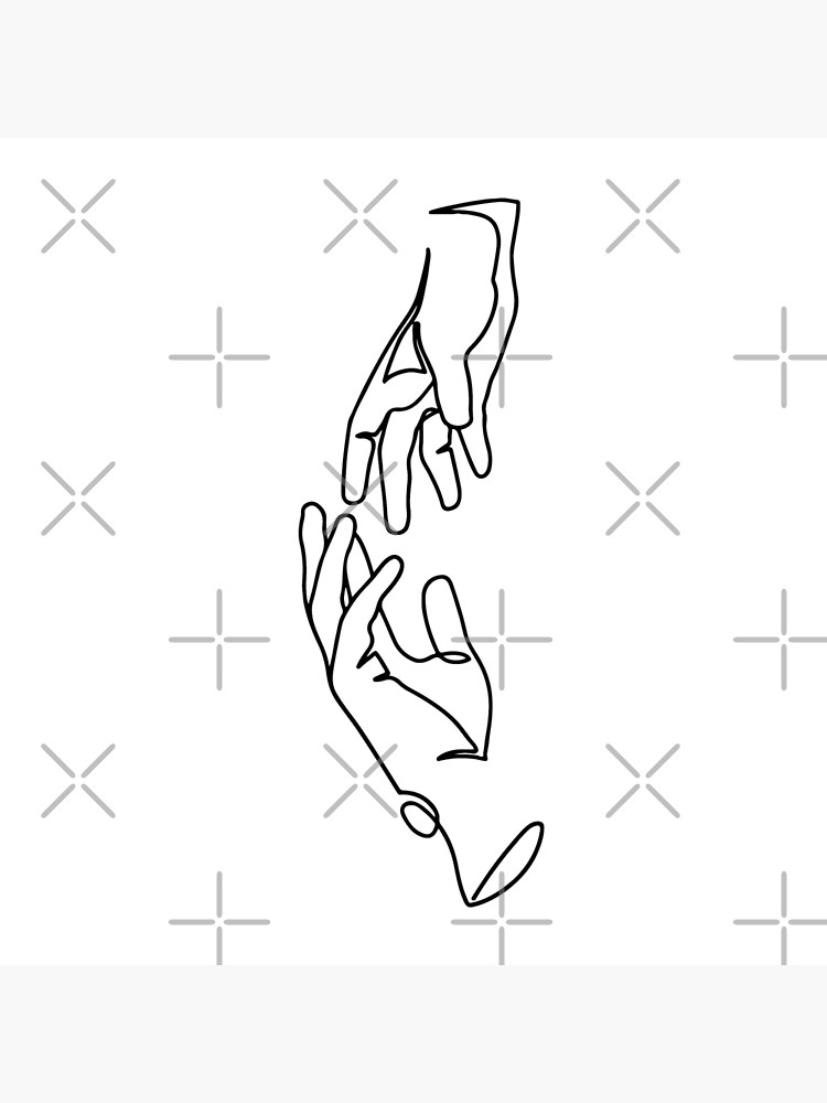 "Holding Hands, Printable Romantic Line Drawing, Black And White Print