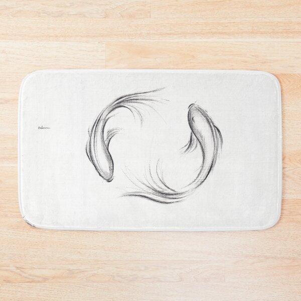 Item preview, Seijaku - Tranquil Koi charcoal drawing designed and sold by Rebecca Rees.