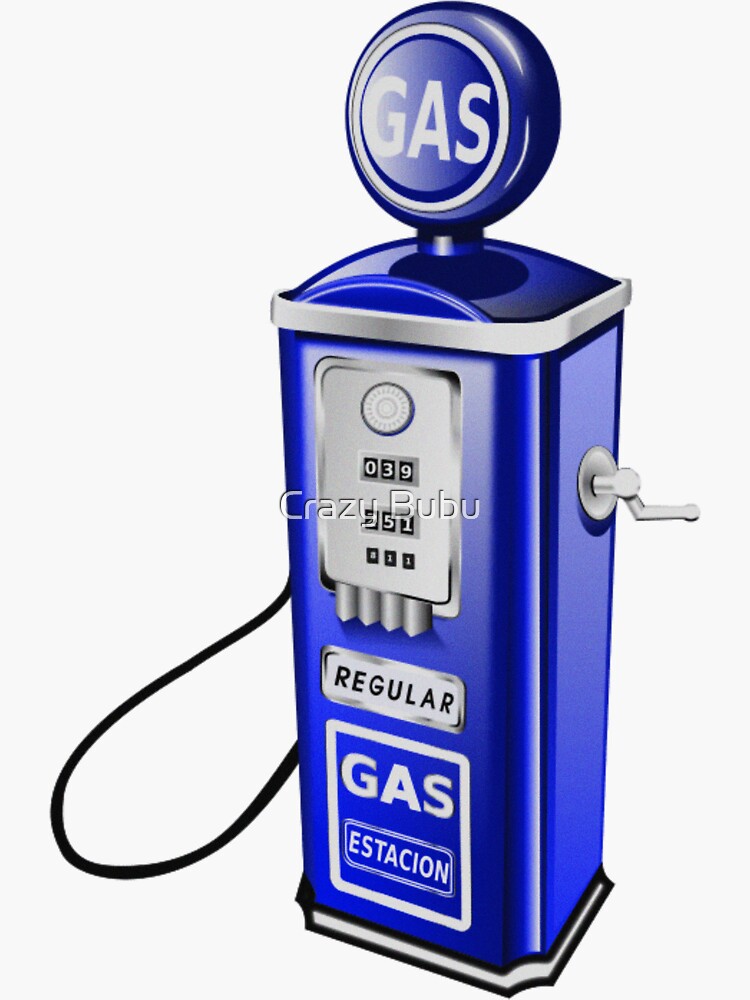 "Retro Blue Gas pump" Sticker for Sale by tiywaomh Redbubble