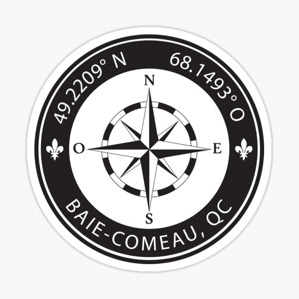 Item preview, Baie-Comeau, Quebec Geographical Coordinates designed and sold by TeeOhGraphics.