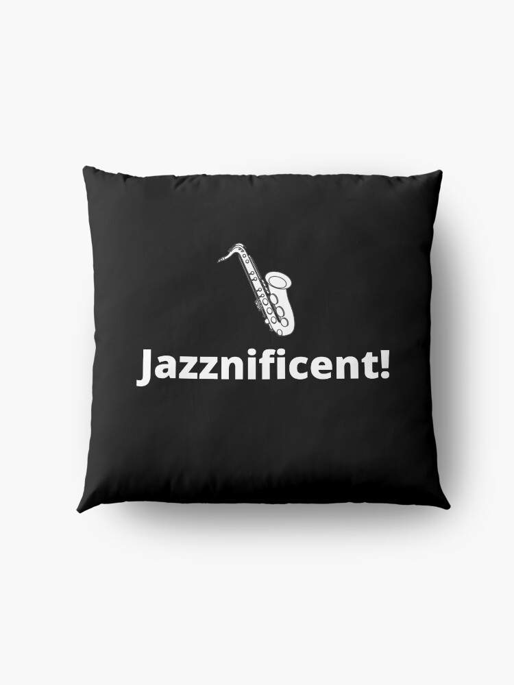 Alternate view of TheCoffeeCupLife: Jazzificent!-Saxophone Floor Pillow