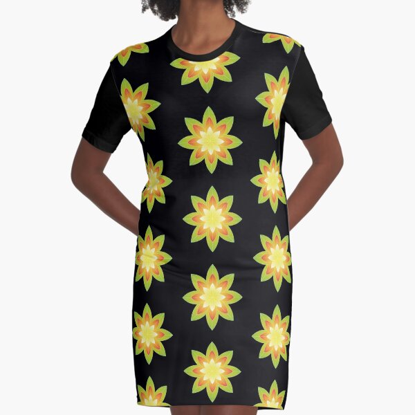 Abstract beautiful flower Graphic T-Shirt Dress