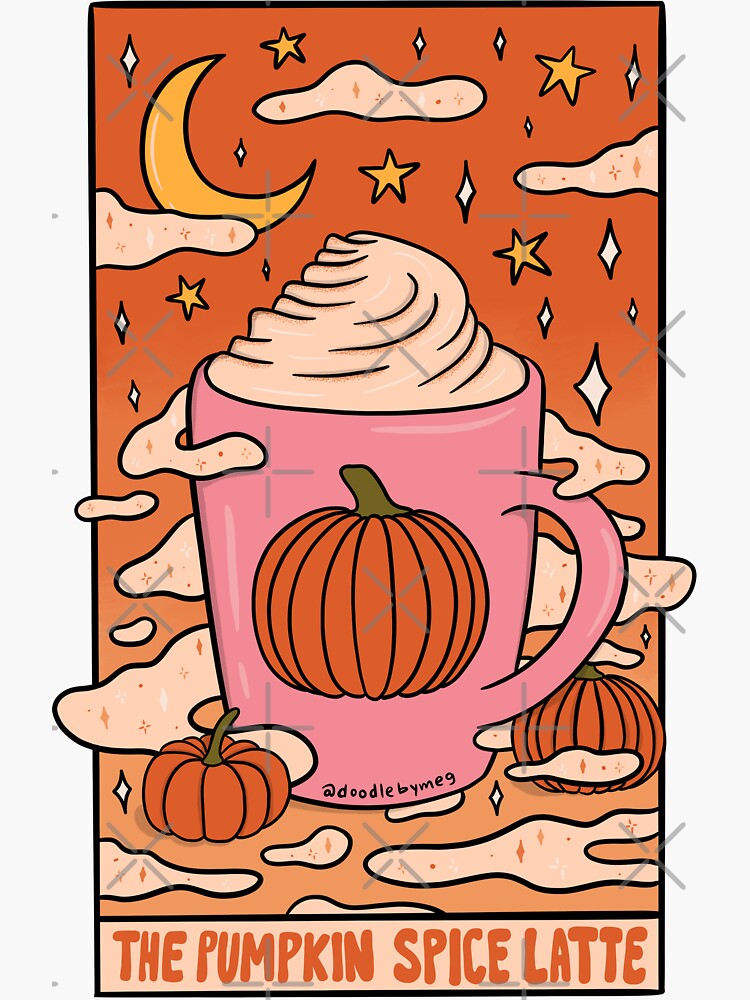 pumpkin-spice-tarot-card-sticker-for-sale-by-doodlebymeg-redbubble