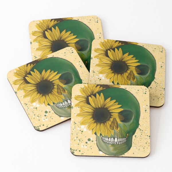 Item preview, Sunflower Green Skull #1 designed and sold by Yeah, Dead Over Here.