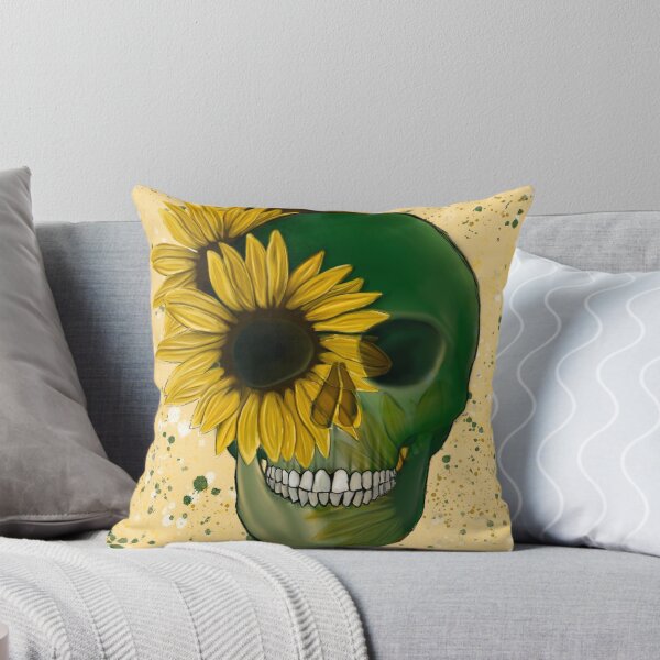 Item preview, Sunflower Green Skull #1 designed and sold by Yeah, Dead Over Here.
