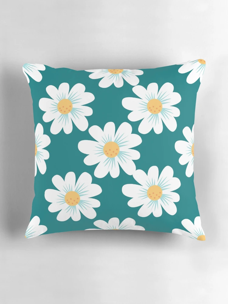 Thumbnail 3 of 4, Pillow, White Floral Pattern designed and sold by DesignCodeStore.