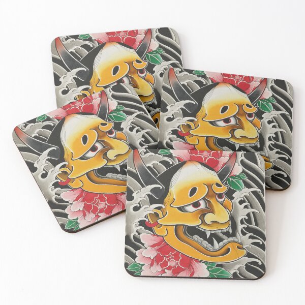 Item preview, Hannya mask and peonies  designed and sold by danielgarciatt.