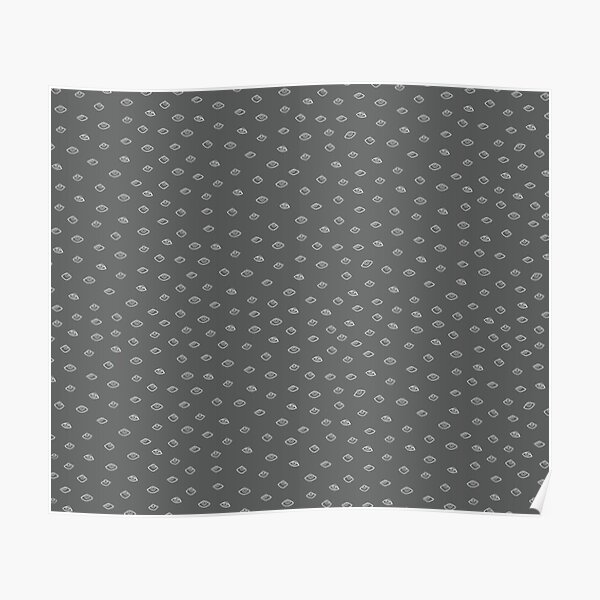 Eye Pattern in White and Grey Poster