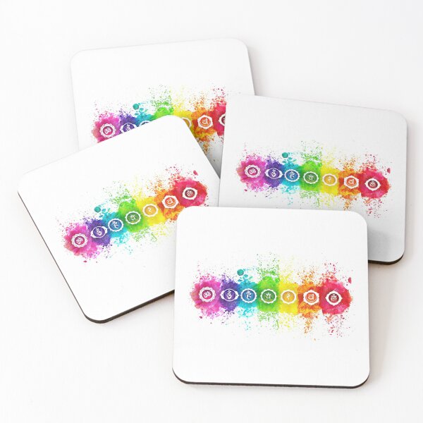 Item preview, 7 Chakra Watercolors With Symbols - 01 HWBG designed and sold by chakraplaza.