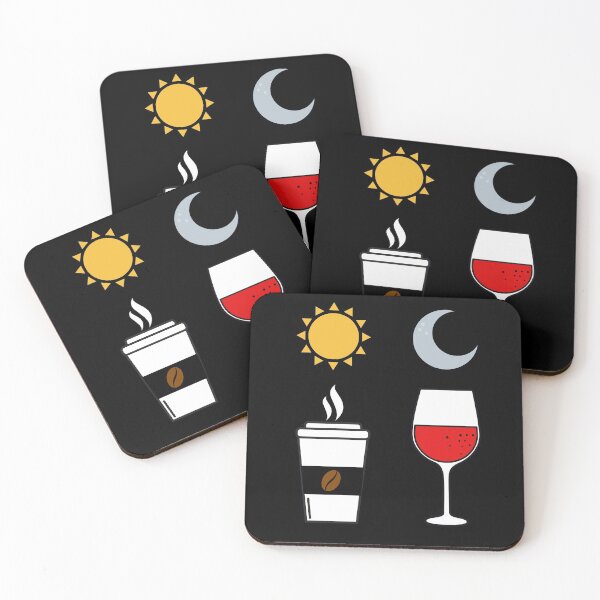 Item preview, Sun Day AM Coffee Moon Night PM Glass of Wine designed and sold by RoJor.