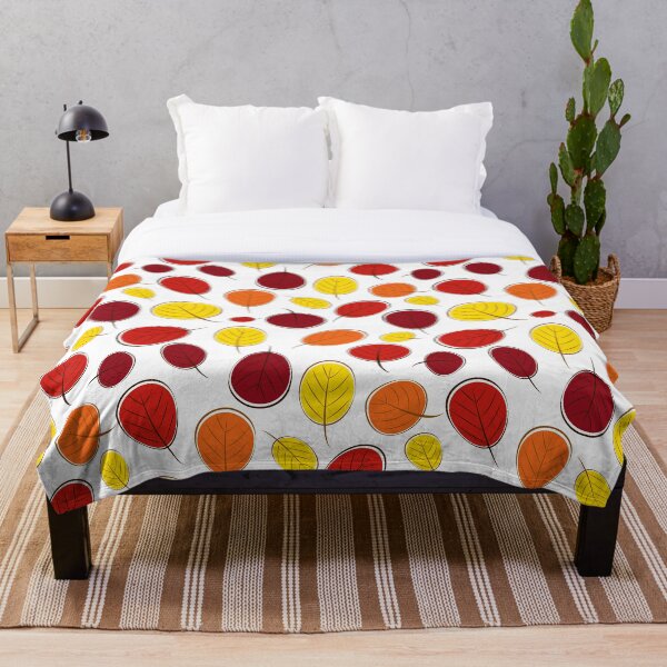 Colorful Autumn Leaves Throw Blanket