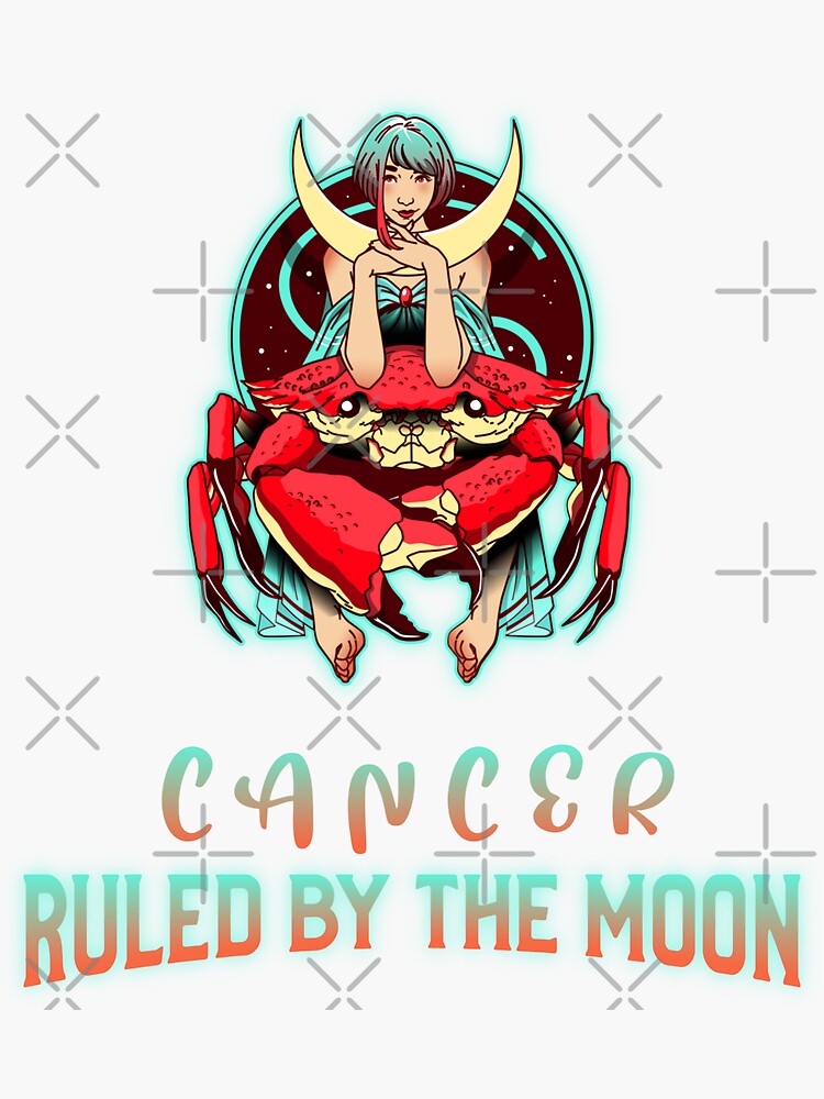 "Cancer Zodiac sign design Ruled by the moon" Sticker for Sale by