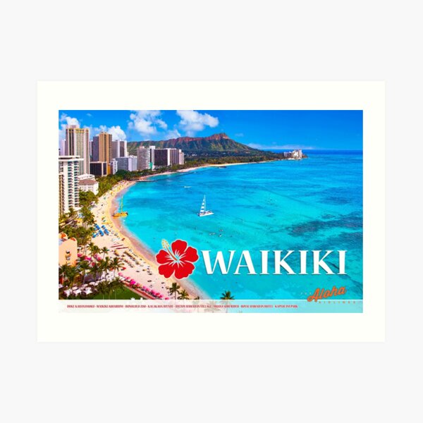 Vintage Art Hawaii Postcards - Waikiki 