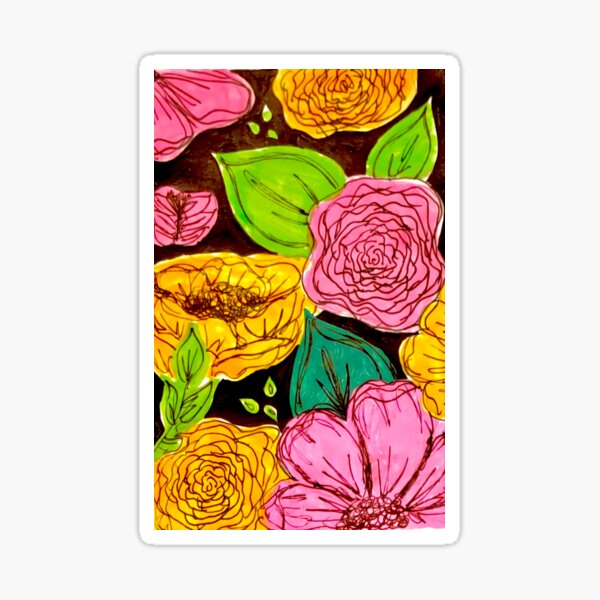 Warm Color Florals  Sticker for Sale by gracereiff0913