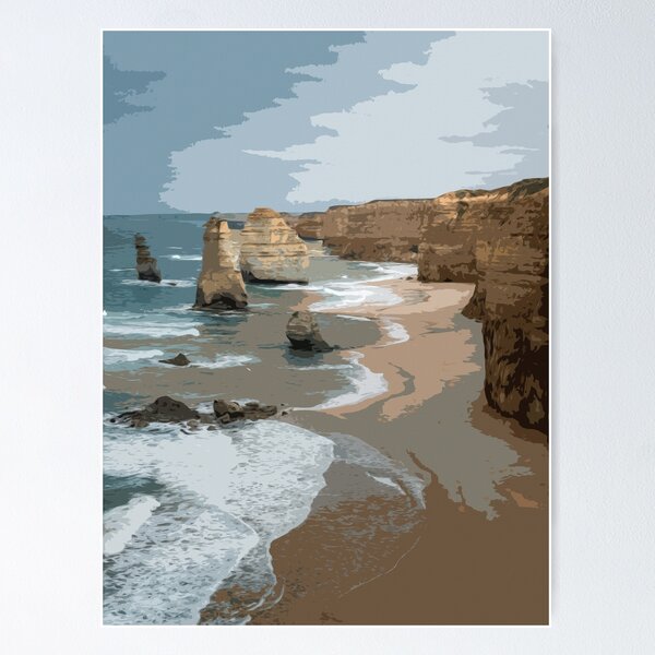 Item preview, Twelve Apostles, Australia Travel, Beach Illustration designed and sold by Divyesh Jain.