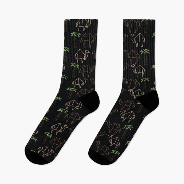 Item preview, Origami Camel Dromedary Pattern Color Lines on Black designed and sold by Give Me that Pencil.