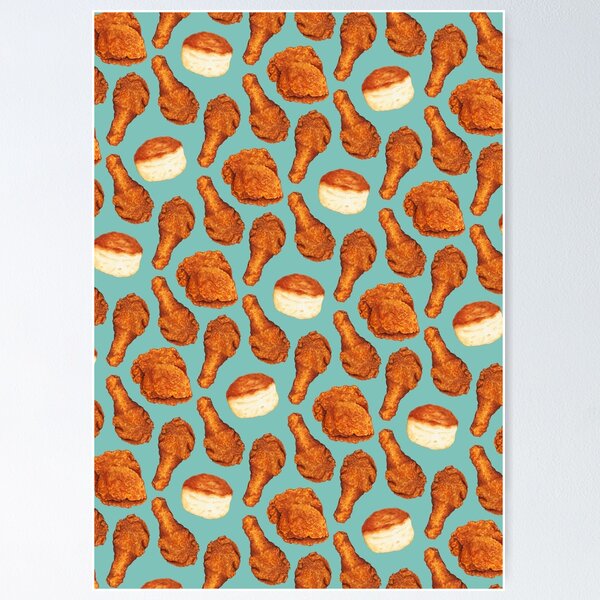 Item preview, Fried Chicken & Biscuit Pattern - Blue designed and sold by Kelly  Gilleran.