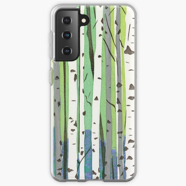 Silver Birch Trees in Spring Samsung Galaxy Soft Case
