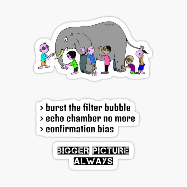 Always Look for the Bigger Picture Filter Bubble Echo Chamber Confirmation Bias Sticker