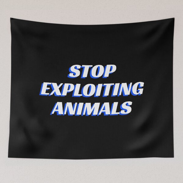 Item preview, Stop Exploiting Animals | Blue Shadow Text | Animal Rights & Vegan Activism designed and sold by EarlessPierre.