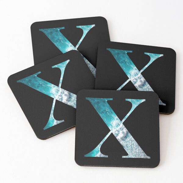 Item preview, Letter X Blue Ocean Waves Alphabet Greek Chi designed and sold by Sour Soul.