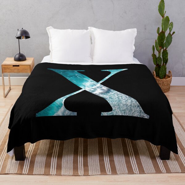 Item preview, Letter X Blue Ocean Waves Alphabet Greek Chi designed and sold by Sour Soul.