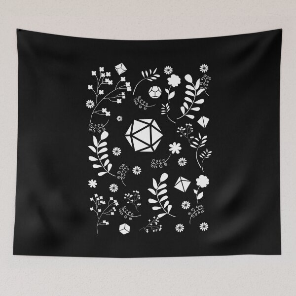 Item preview, White Polyhedral Dice Set with Plants and Flowers of the Druid designed and sold by pixeptional.