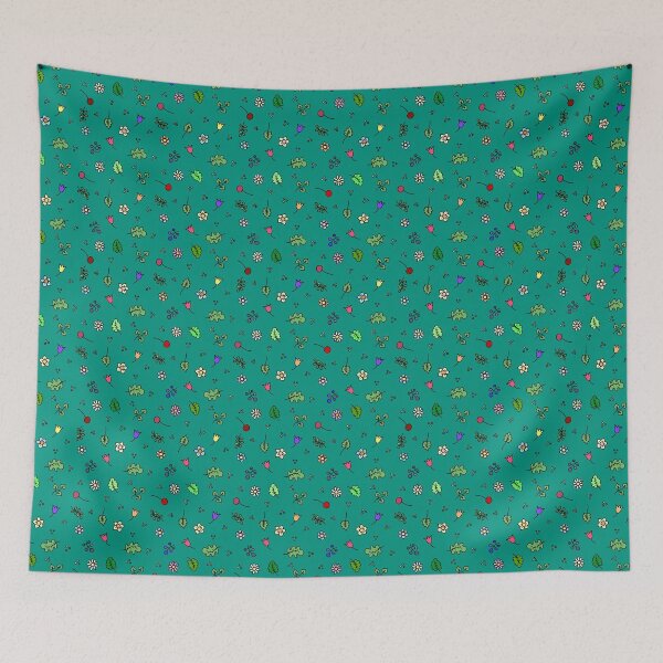 Item preview, multicolor print with flowers and berries designed and sold by NikaAstra.
