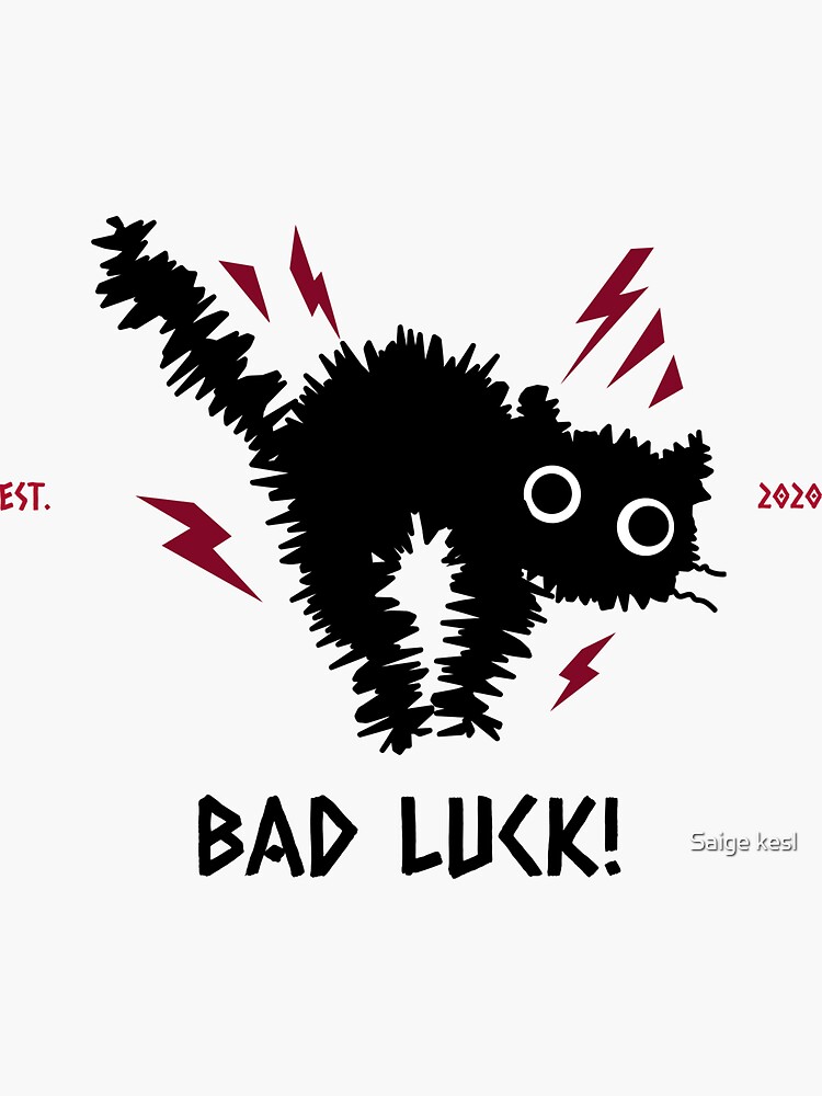 "Bad Luck Black Cat Halloween " Sticker By Tkesl11 | Redbubble