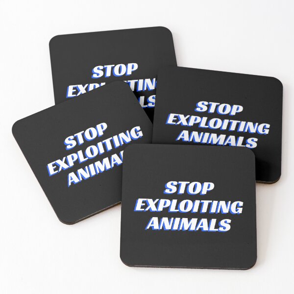 Item preview, Stop Exploiting Animals | Blue Shadow Text | Animal Rights & Vegan Activism designed and sold by EarlessPierre.