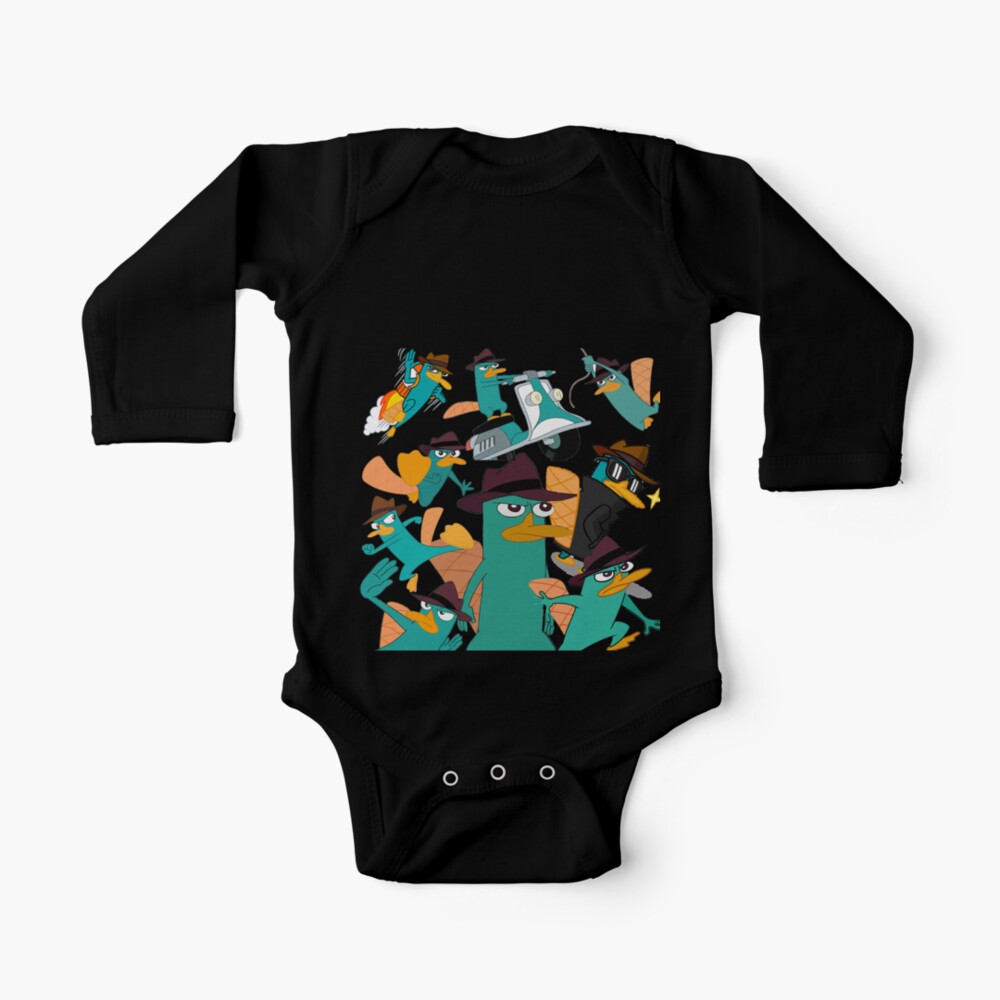 Perry The Platypus Phineas And Ferb Collage Design Baby One Piece By Aditmohan27 Redbubble
