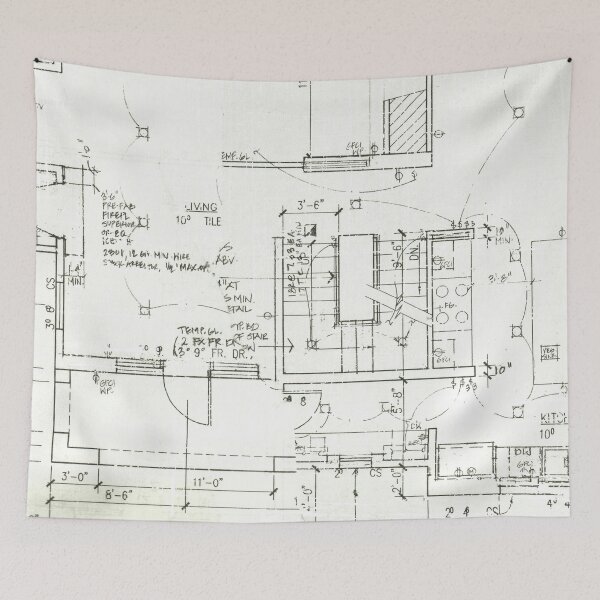Item preview, Architects Blueprint - Architecture Pattern designed and sold by elevens.