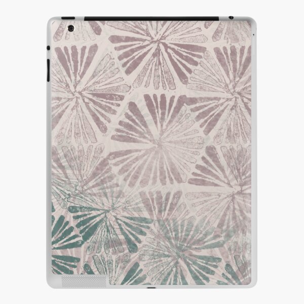 Simple Ombre Green Purple Spring Daisy Fields Textured Stamp Pattern iPad Skin