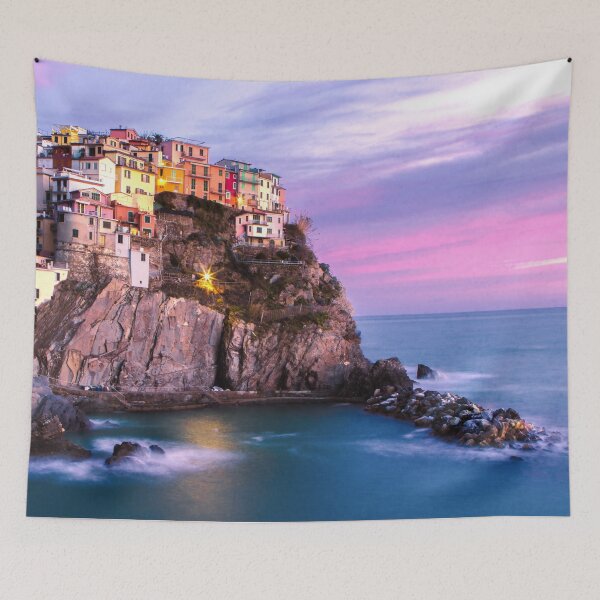 Item preview, Jigsaw Puzzle Manarola Pink Sunset in the Cinque Terre, on the Italian Riviera 1000 piece Adults designed and sold by StickerArtwork.