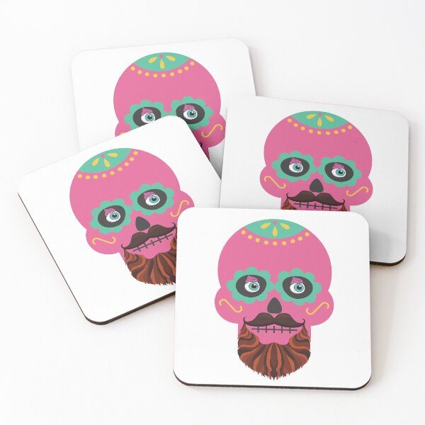 Item preview, Sugar Skull with Beard by Haus of Butterfly designed and sold by hausofbutterfly.